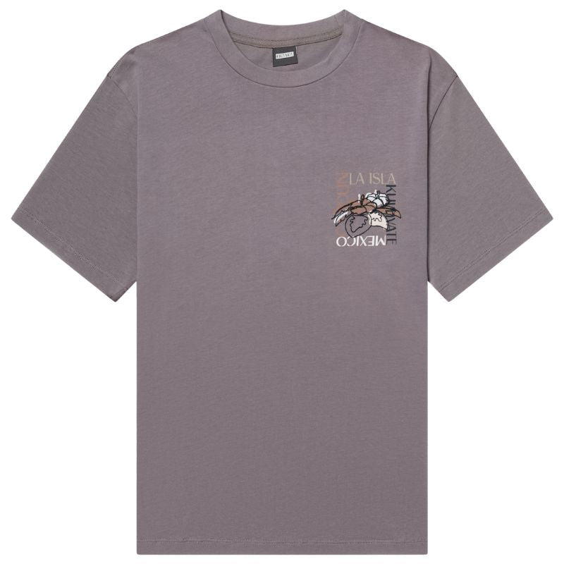 Middengrijs backprint t-shirt Cancun - Capuchon Fashion