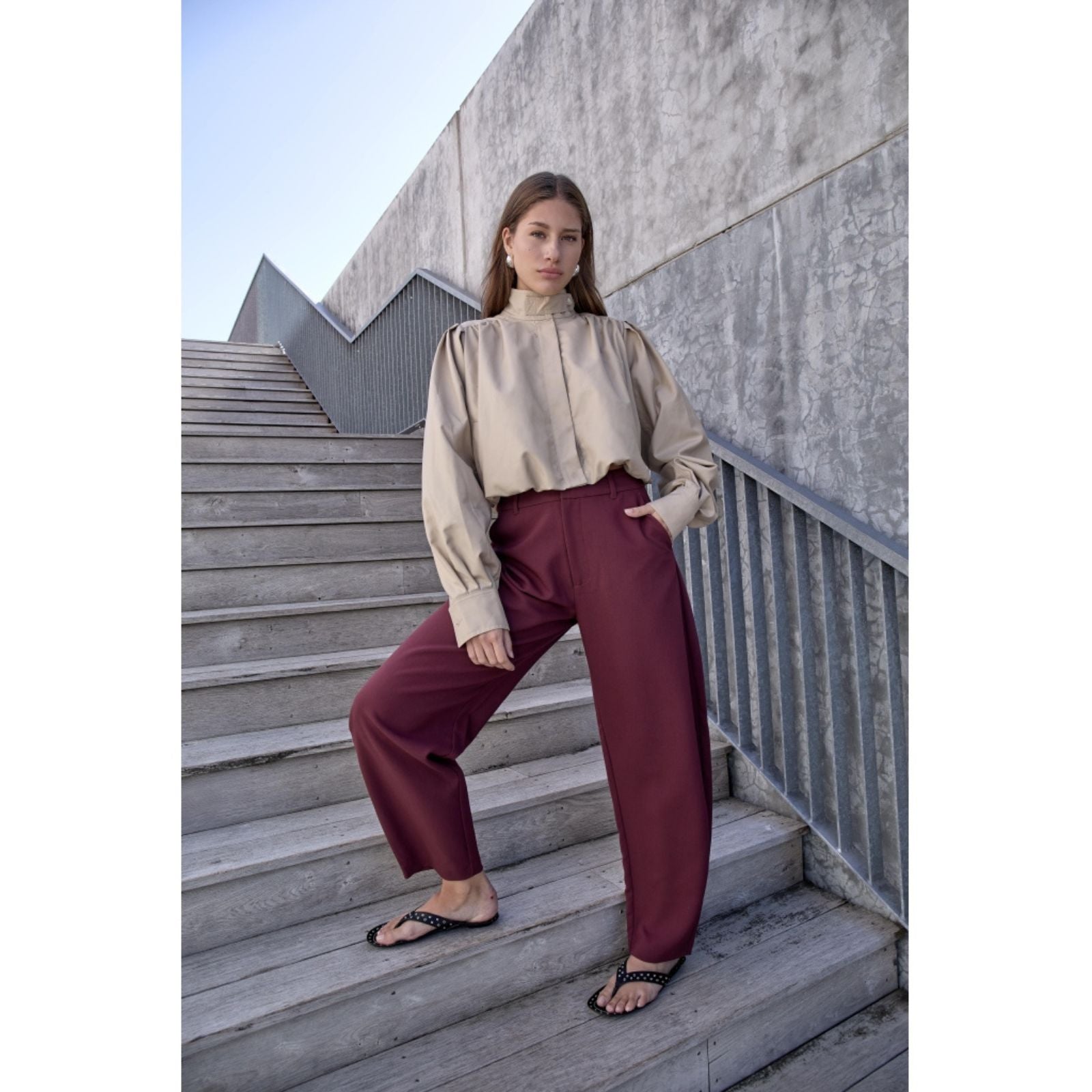 Andorra Red high waist pantalon Tindra