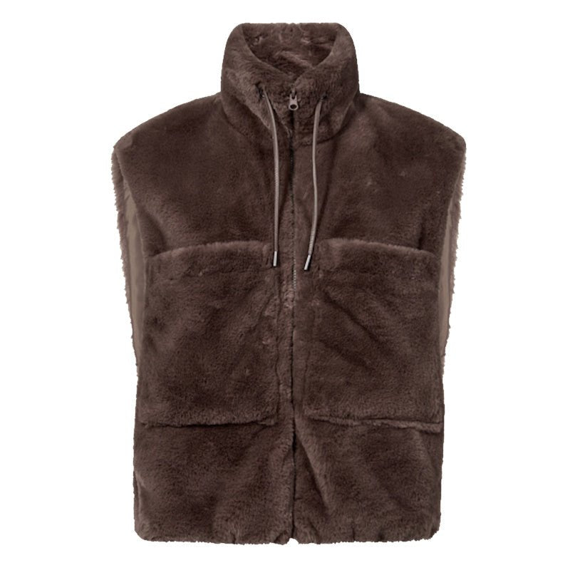 Morelbruine faux fur waistcoat Fony - Capuchon Fashion