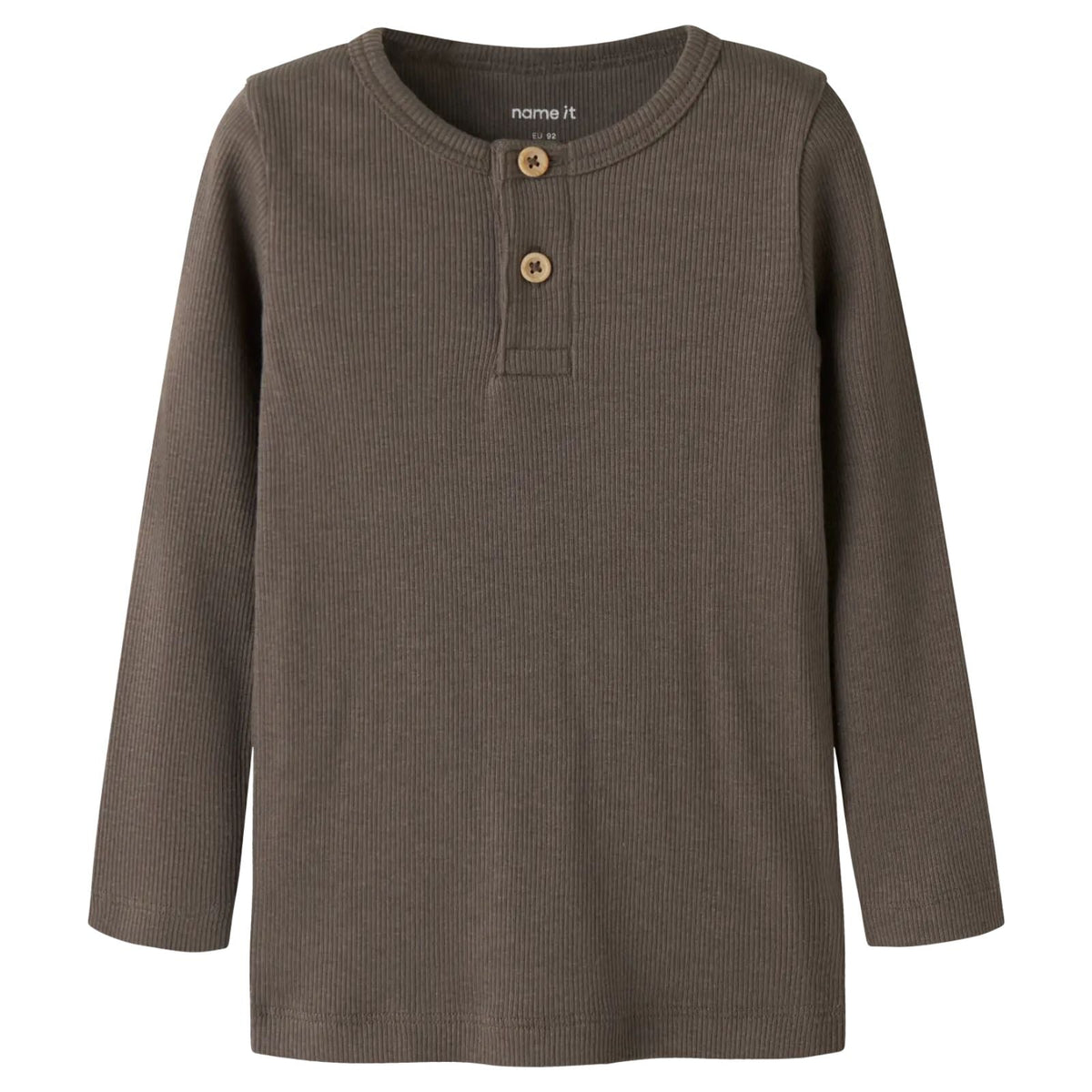 Morelbruine longsleeve rib top Kab - Capuchon Fashion