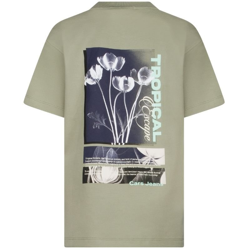 Mosgroen backprint t-shirt Byzo - Capuchon Fashion