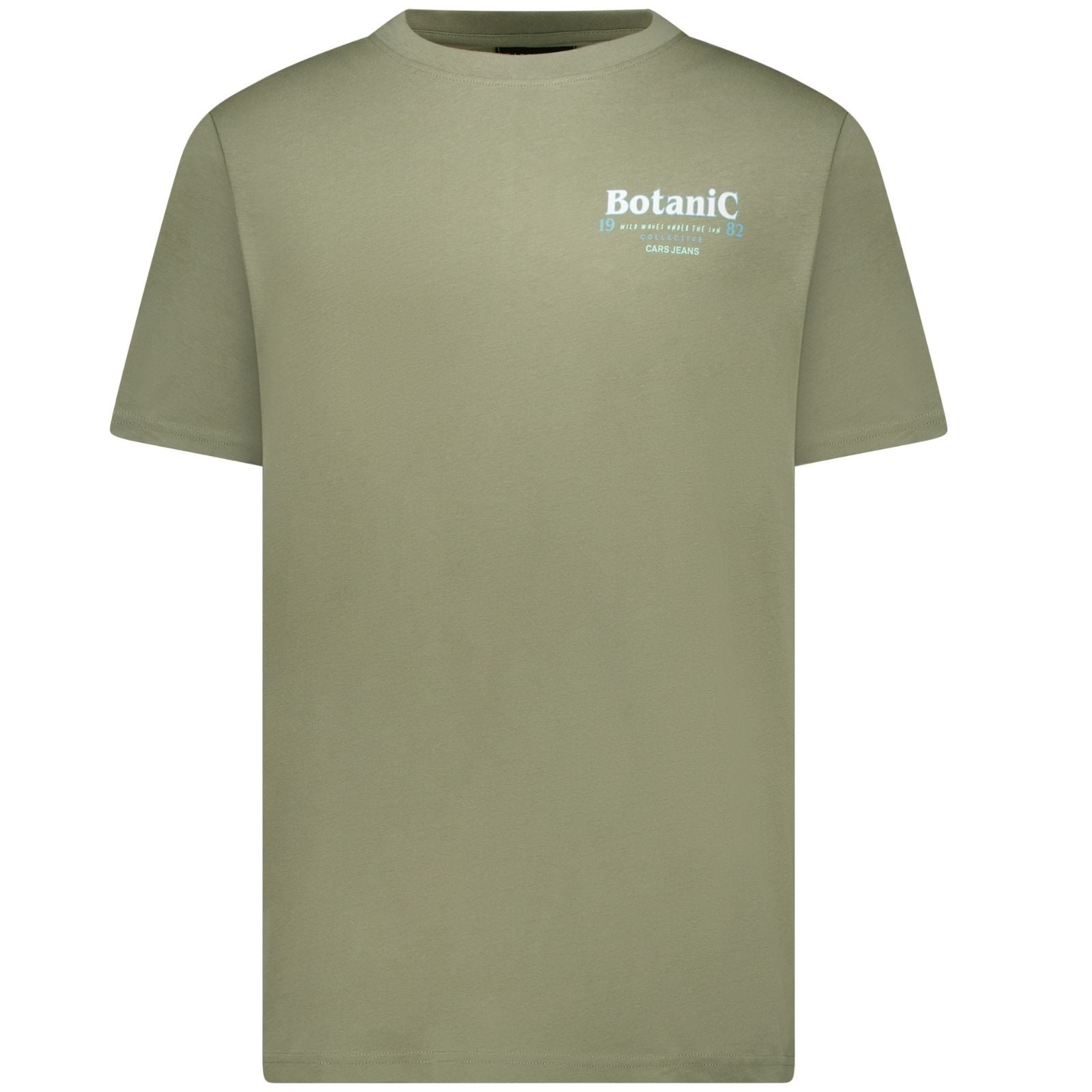 Mosgroen ronde hals backprint t-shirt Ritzo - Capuchon Fashion