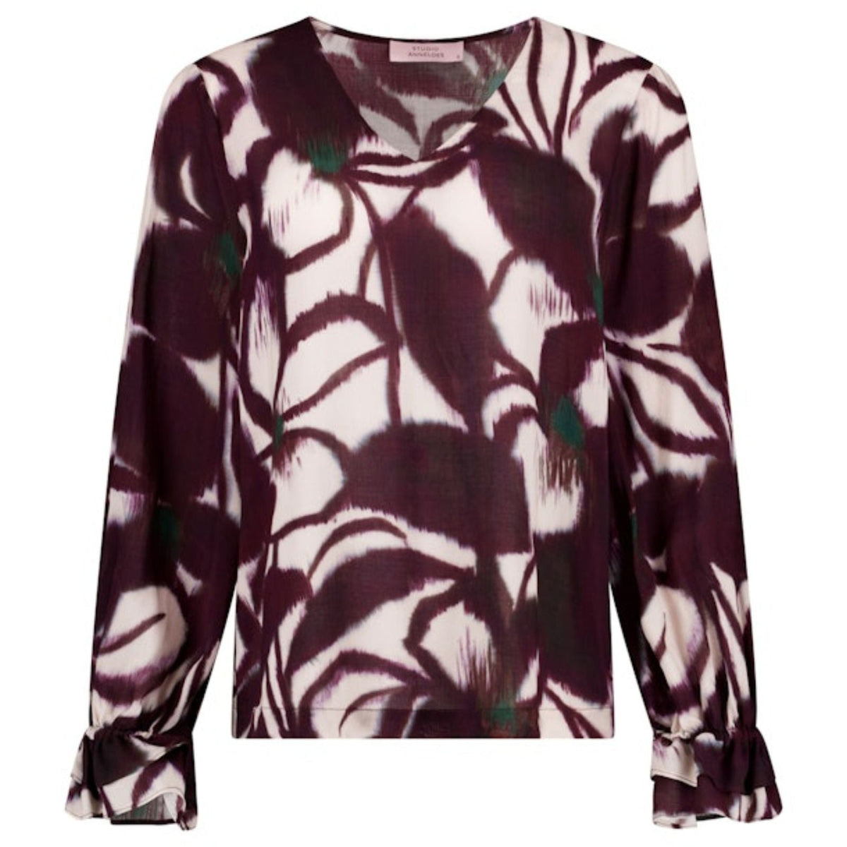 Multi Color v-hals top Paula Flower - Capuchon Fashion