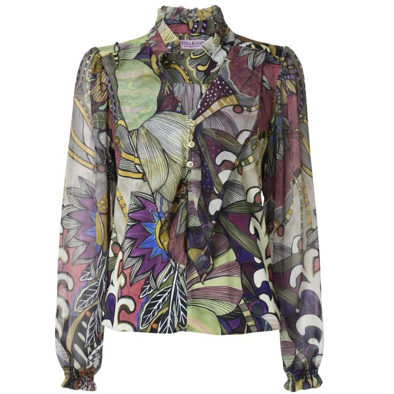 Multicolor geprinte top Linea Pomo - Capuchon Fashion