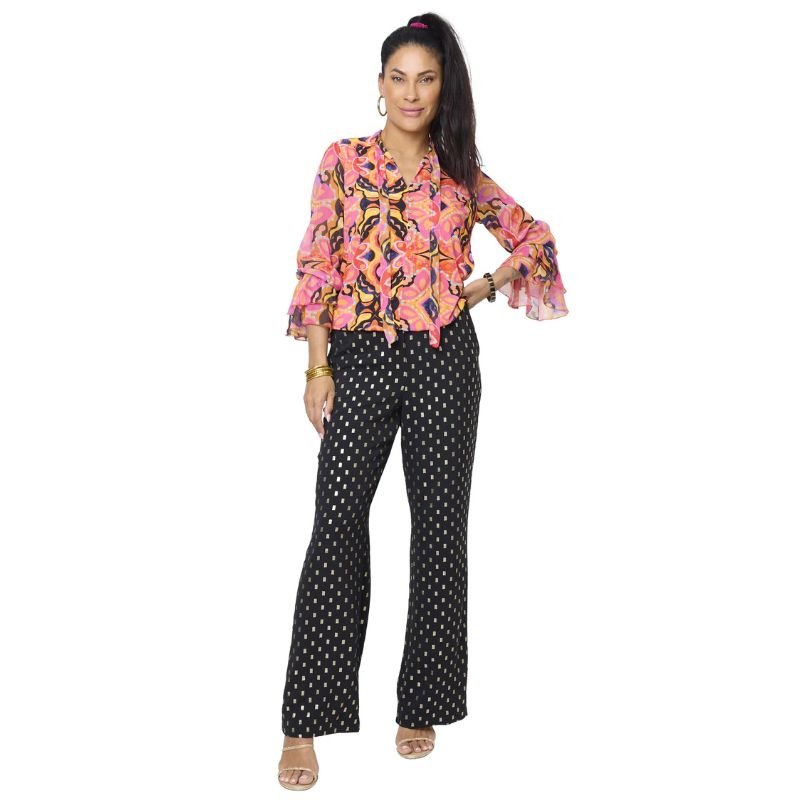 Multicolor geprinte top Pauline Riu Pink - Capuchon Fashion