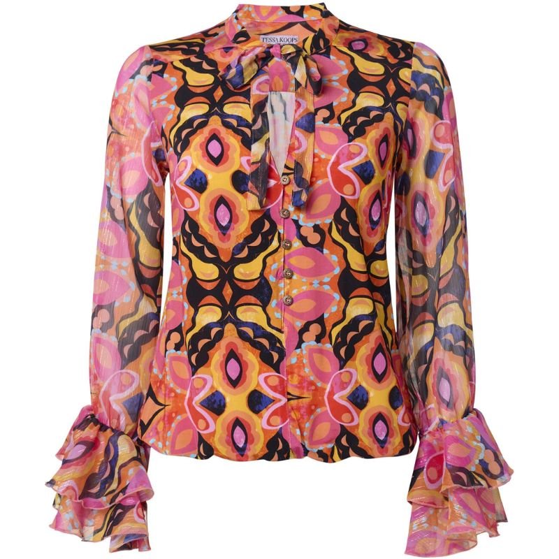 Multicolor geprinte top Pauline Riu Pink - Capuchon Fashion