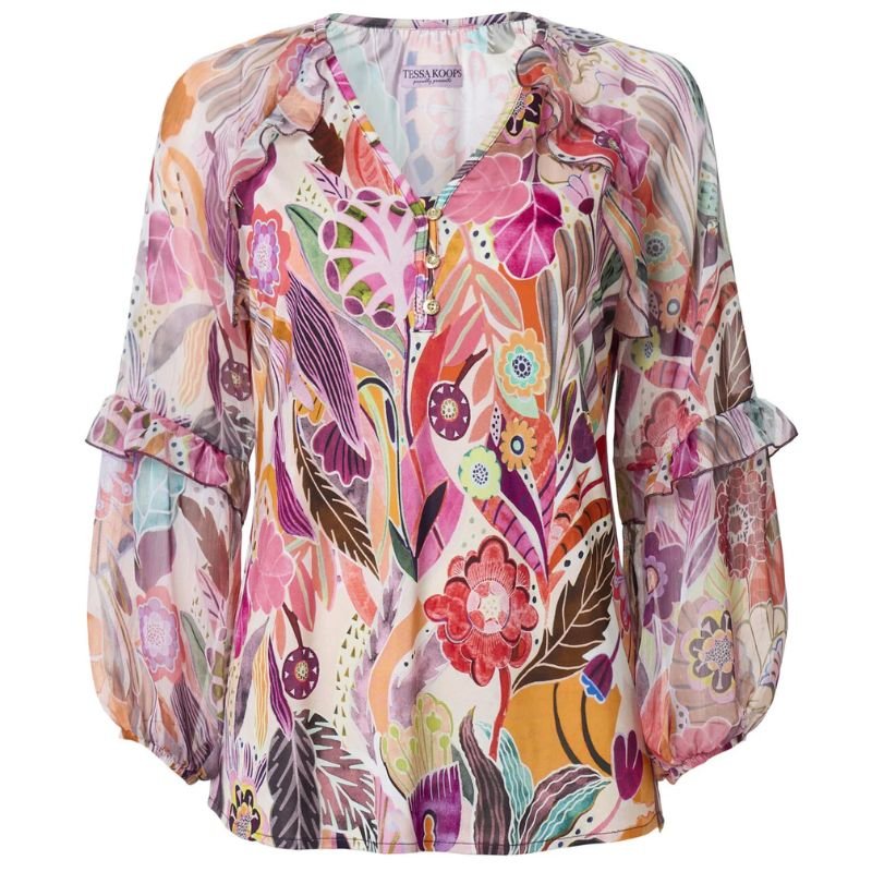 Multicolor geprinte top Veroni Meysa - Capuchon Fashion