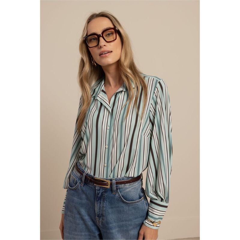 Multicolor gestreepte blouse Rensje - Capuchon Fashion