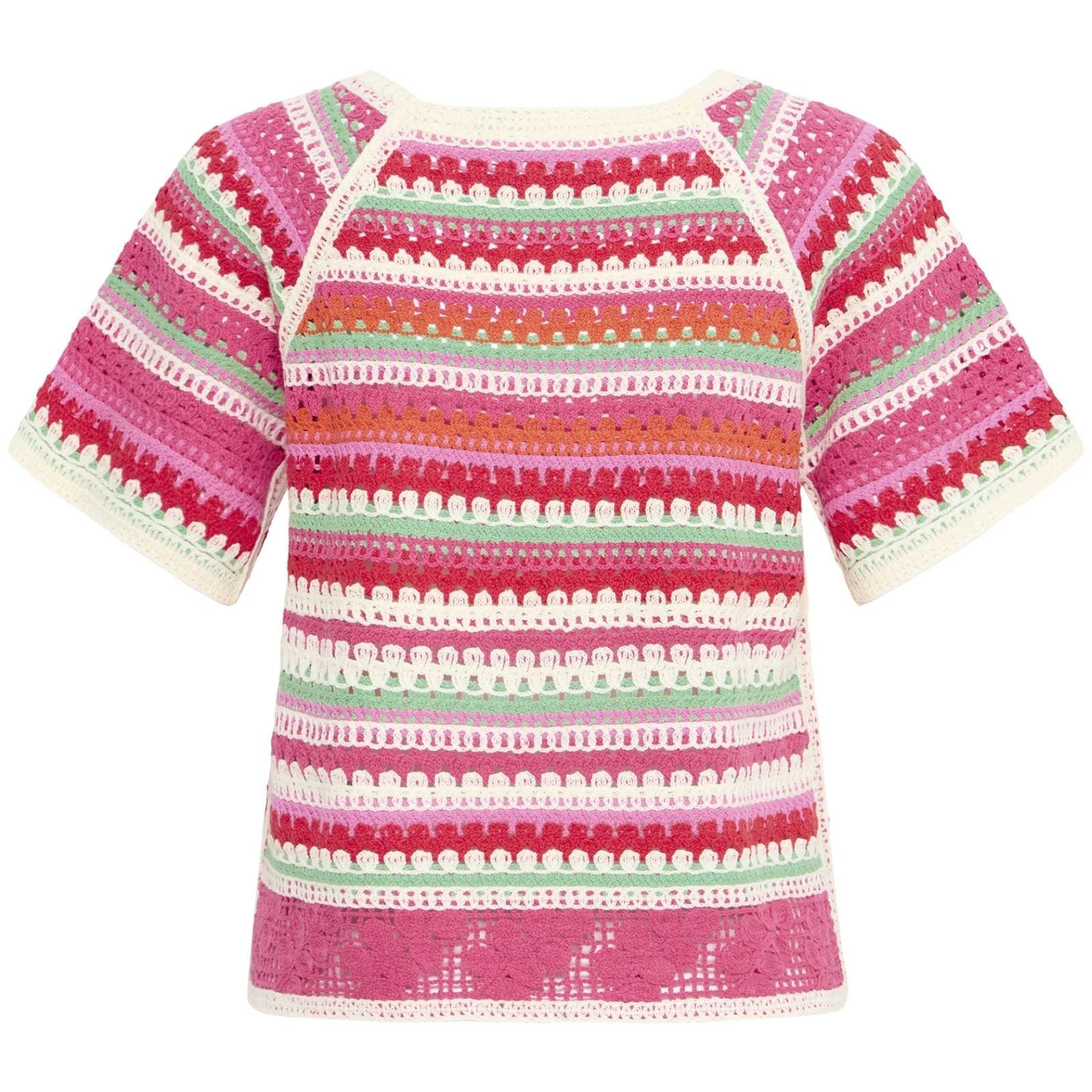 Multicolor gestreepte ss top Bandie - Capuchon Fashion