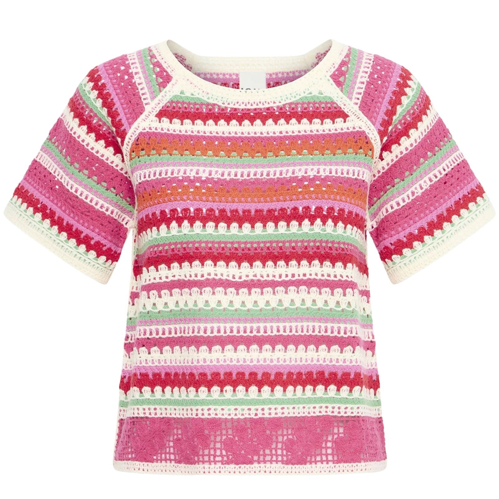 Multicolor gestreepte ss top Bandie - Capuchon Fashion
