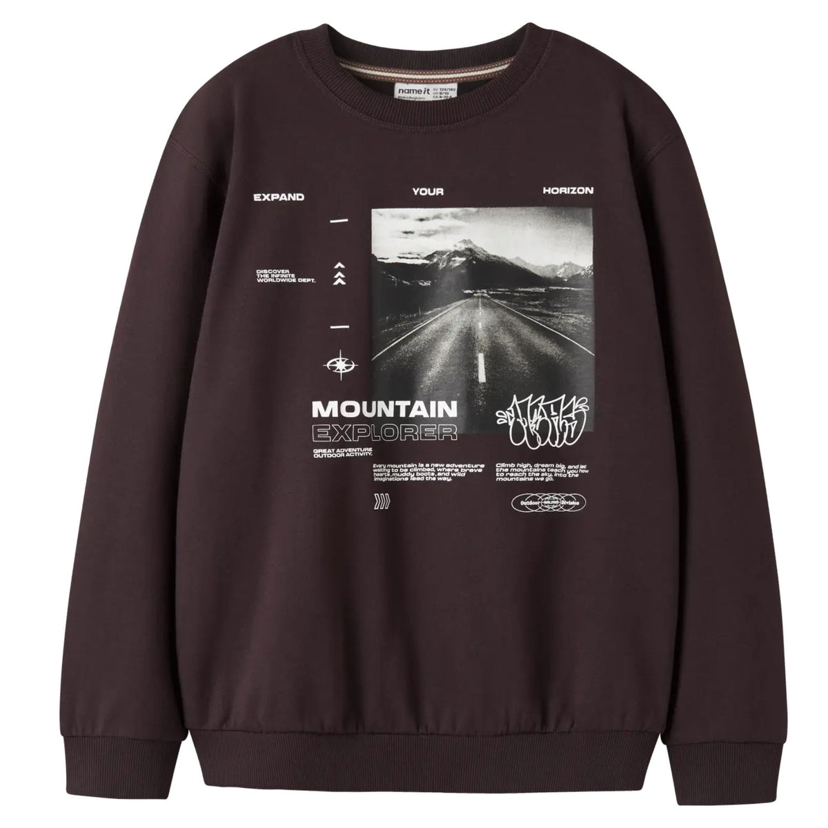 Donkerbruine brushed sweater Obuster