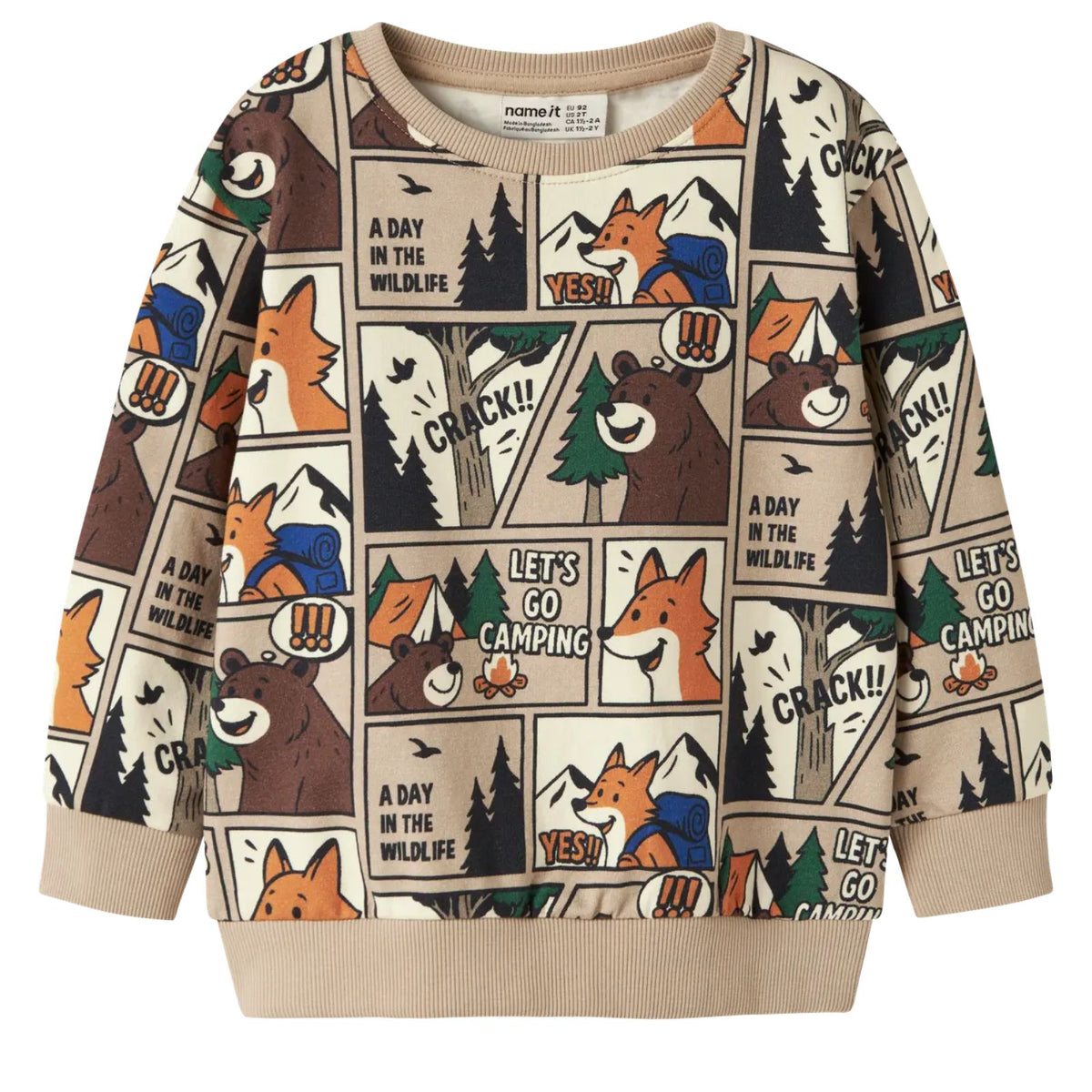 Beige geprinte regular fit sweater Oswaldy