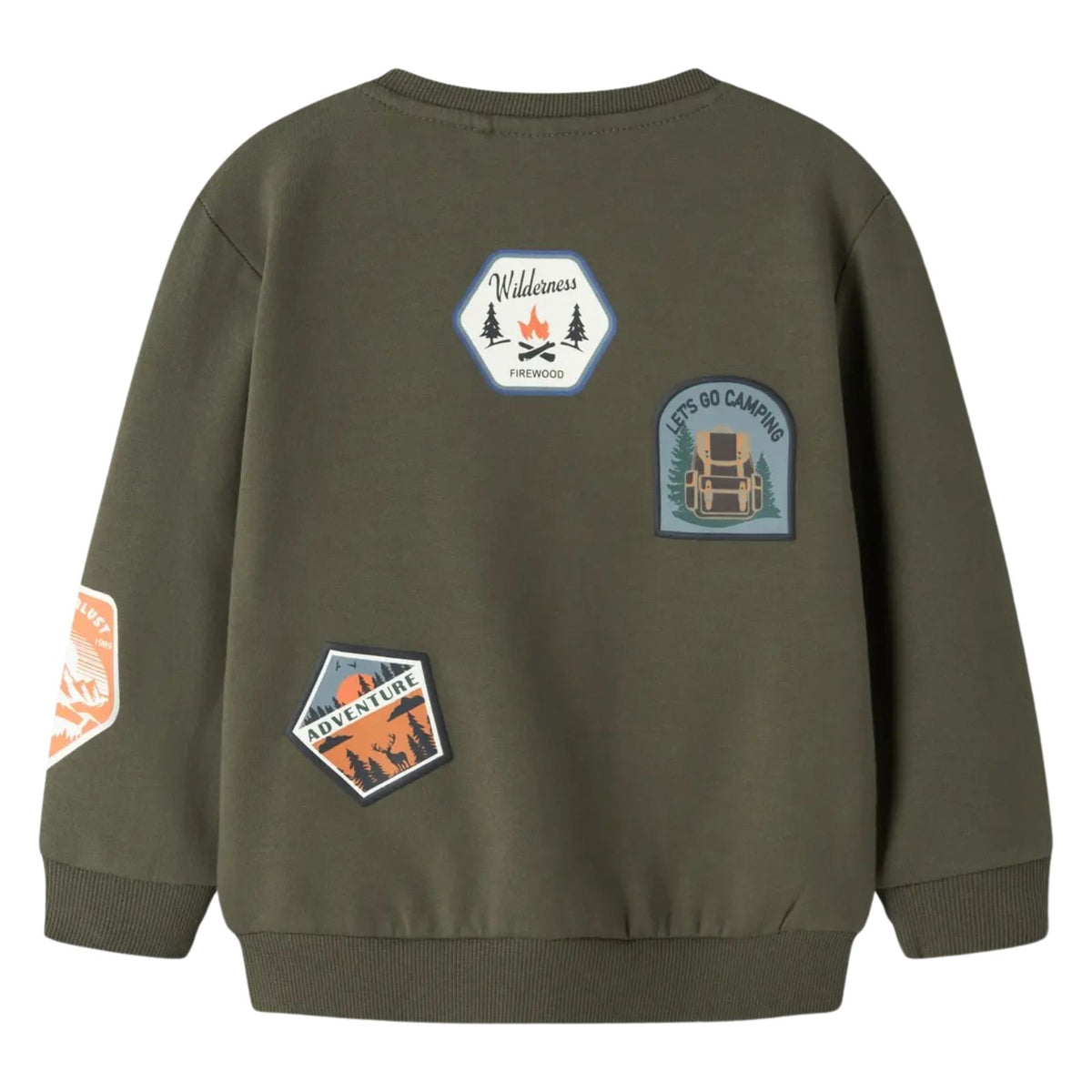 Olijfgroene brushed sweater Mole