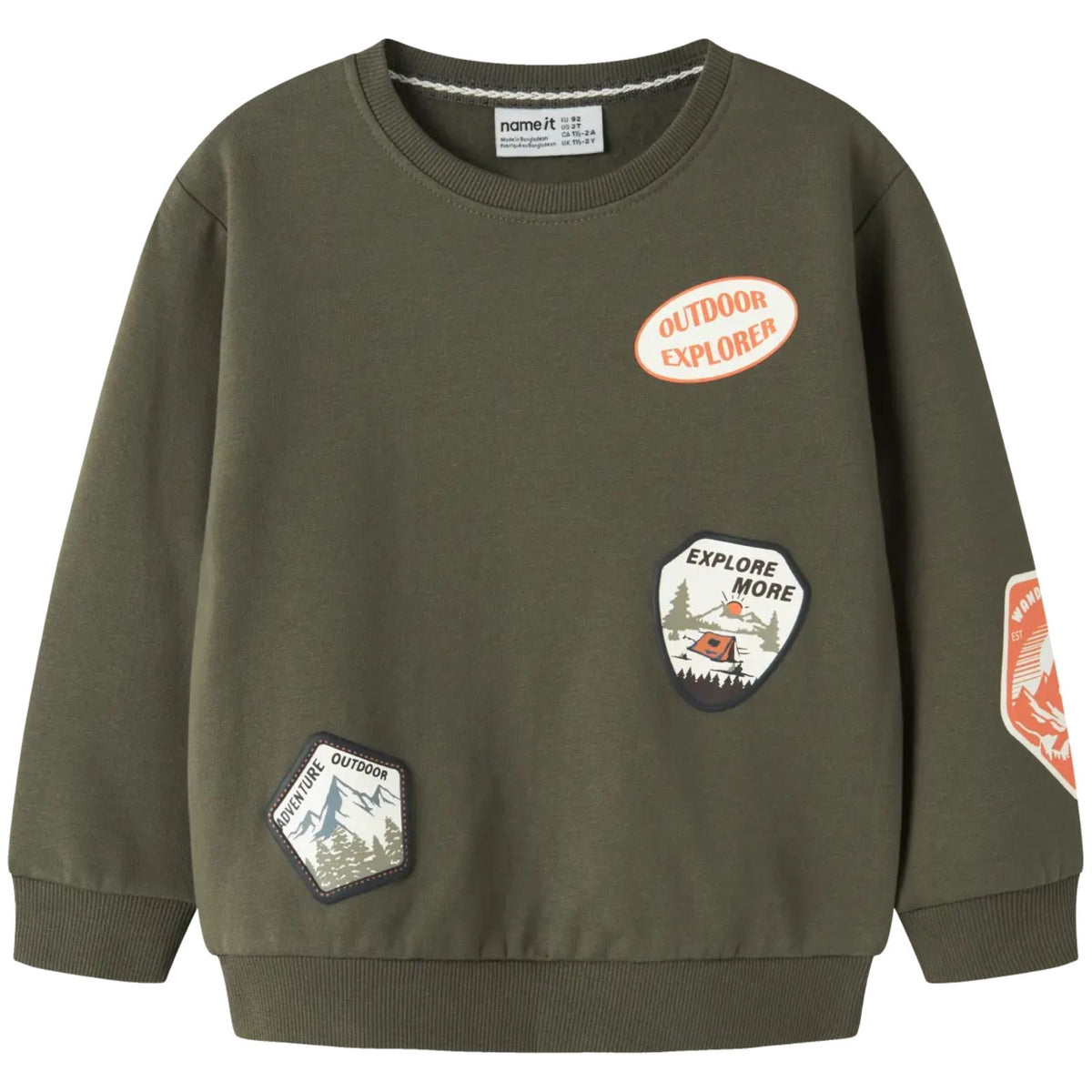 Olijfgroene brushed sweater Mole