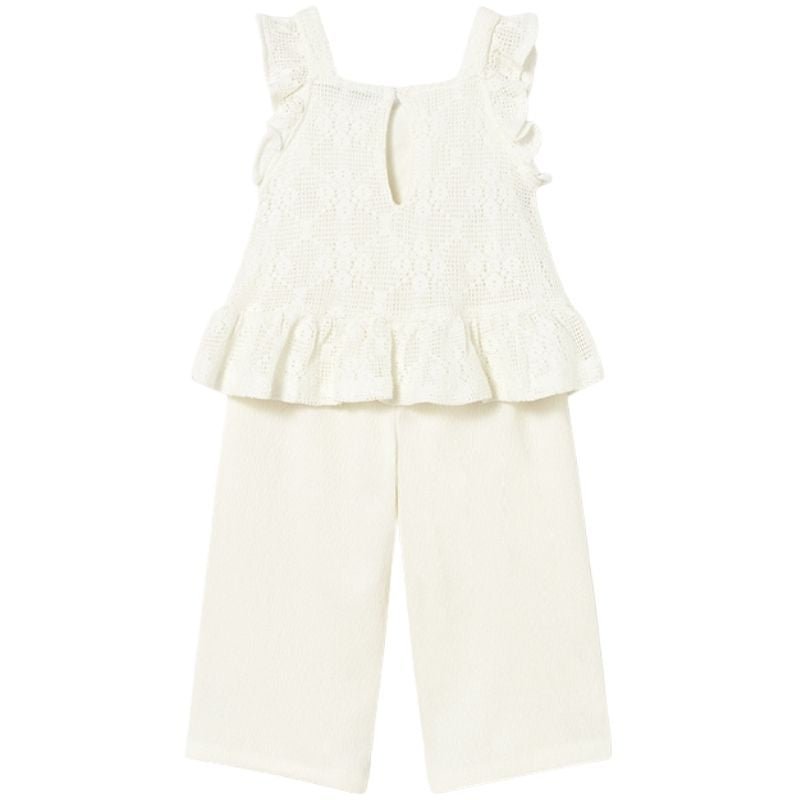 Natural embroidery set broek en top 1515 - Capuchon Fashion