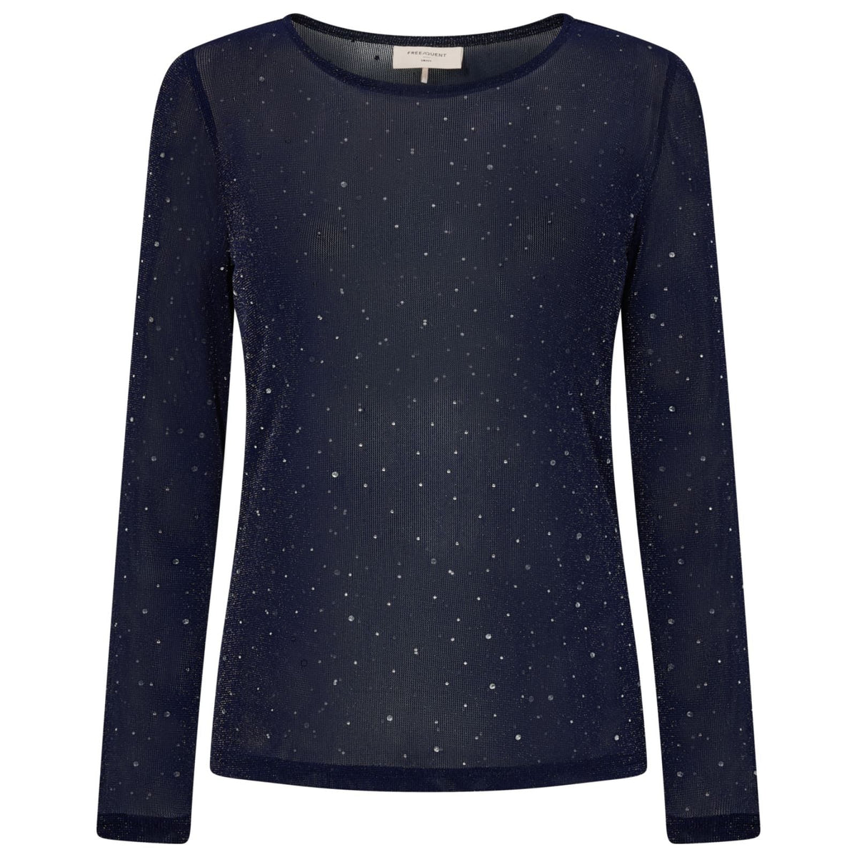 Navy Blazer mesh met rhinestones tee Isso - Capuchon Fashion