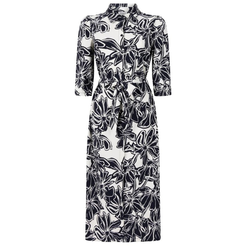 Night Blue geprinte travel jurk Philippa - Capuchon Fashion