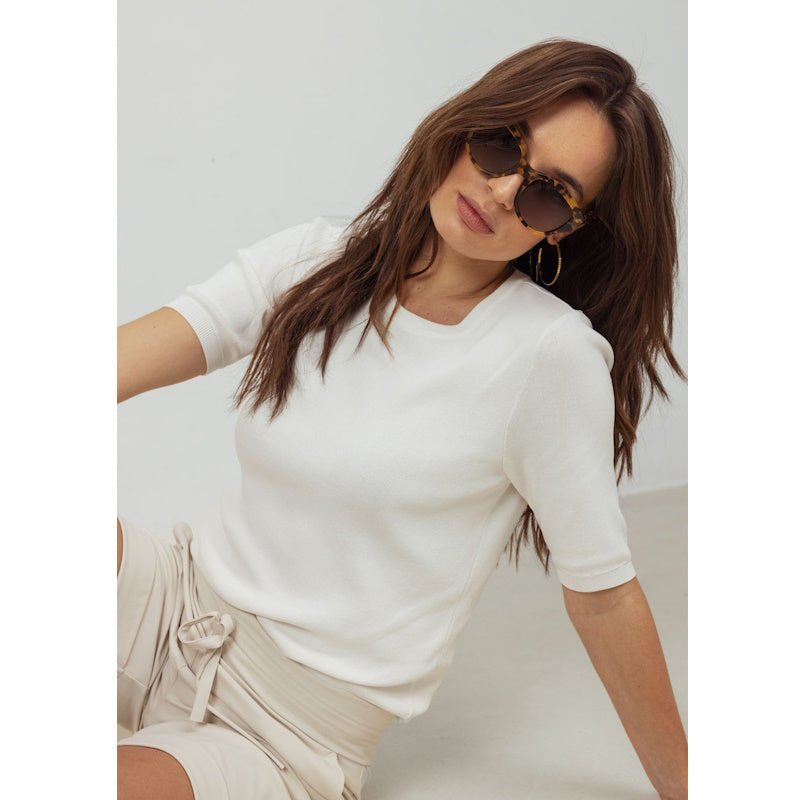 Offwhite basic pullover Lana ssl