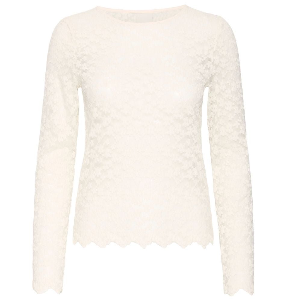 Offwhite kanten meshtop Nojelly - Capuchon Fashion