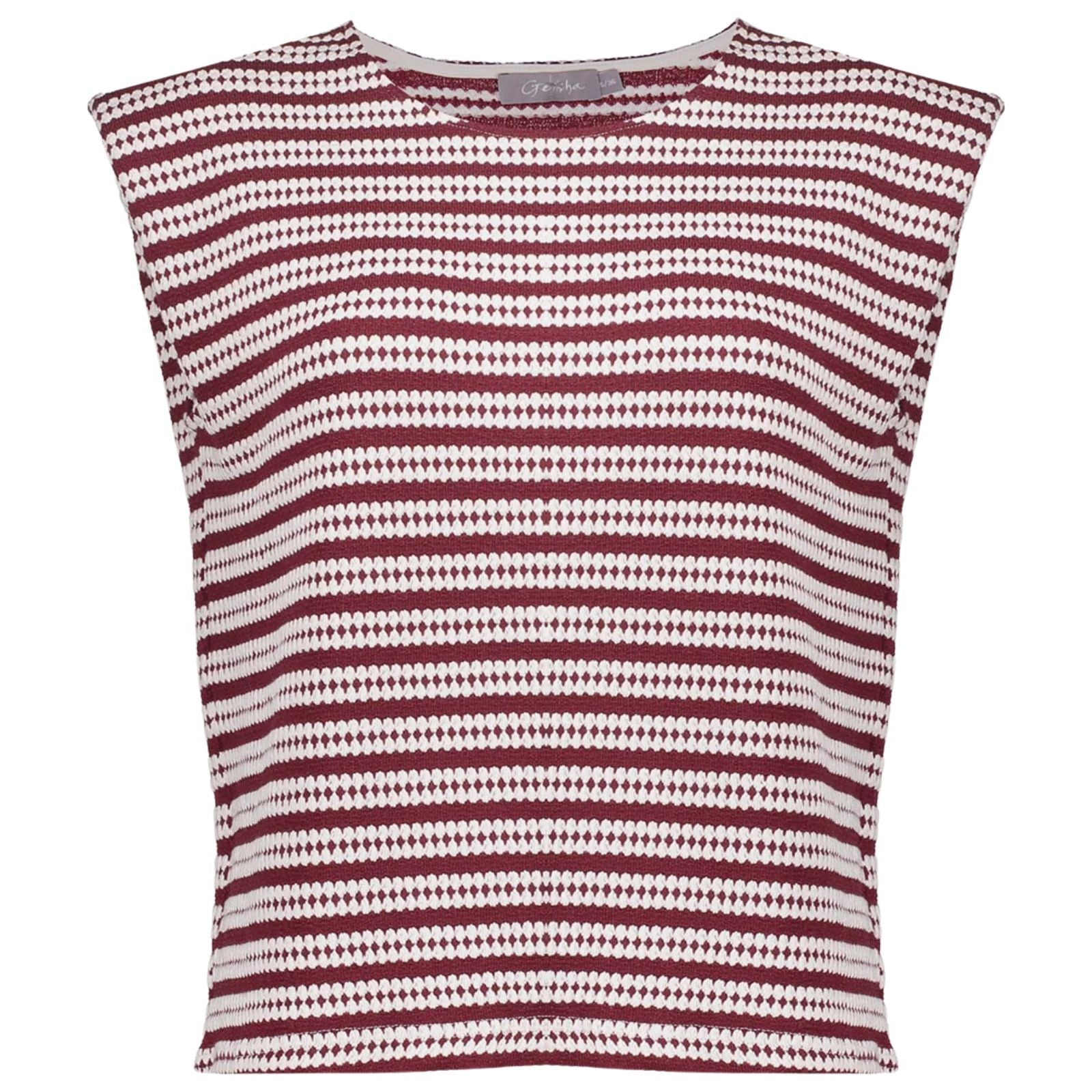 Offwhite met merlotrode top 63486 - Capuchon Fashion
