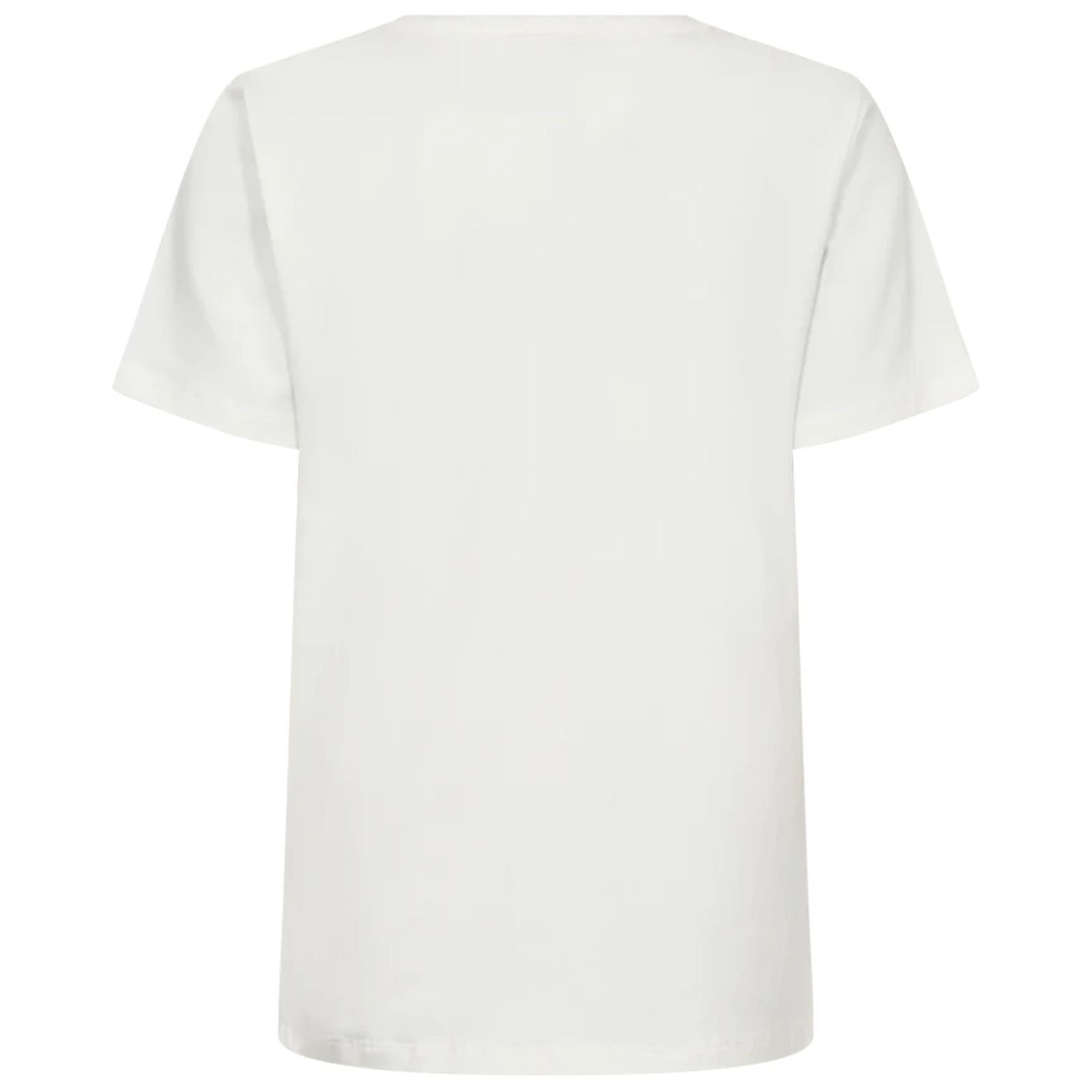 Offwhite met true red geprint t-shirt Fenjal - Capuchon Fashion