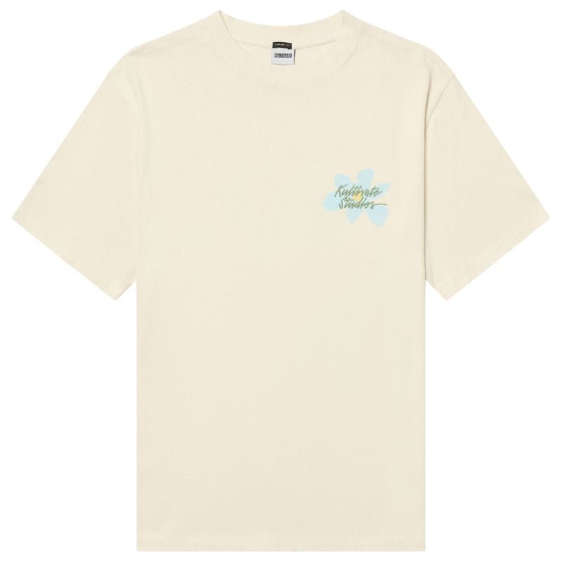 Offwhite ronde hals backprint t-shirt 3 Flowers - Capuchon Fashion