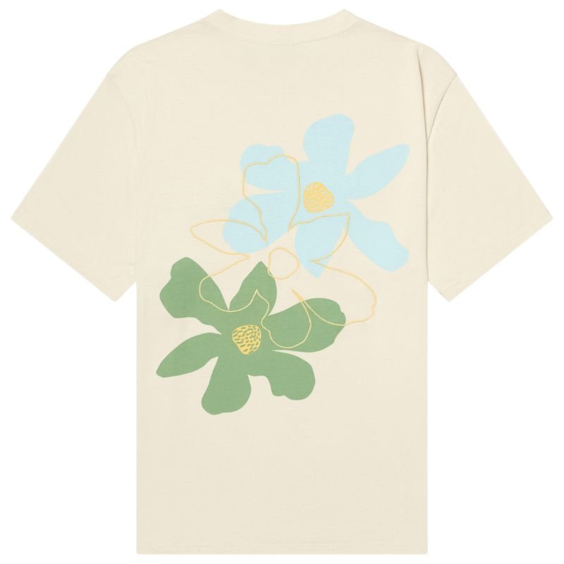 Offwhite ronde hals backprint t-shirt 3 Flowers - Capuchon Fashion