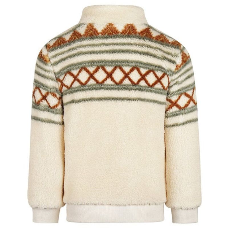Offwhite vest met rits teddy O56885 - Capuchon Fashion
