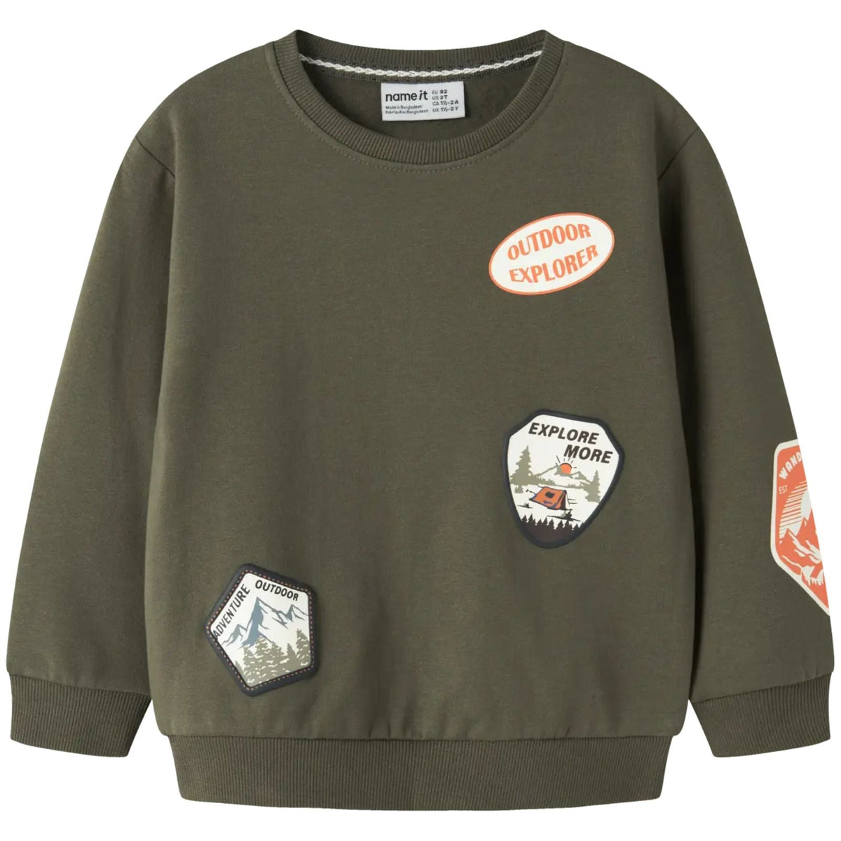 Olijfgroene brushed sweater Mole - Capuchon Fashion