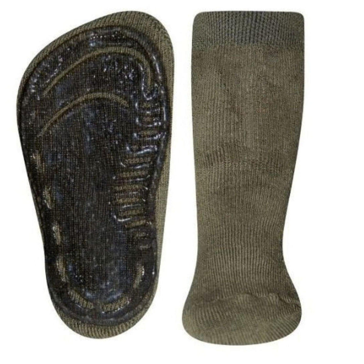 Olijfgroene softstep antislip sokken 241000 - Capuchon Fashion