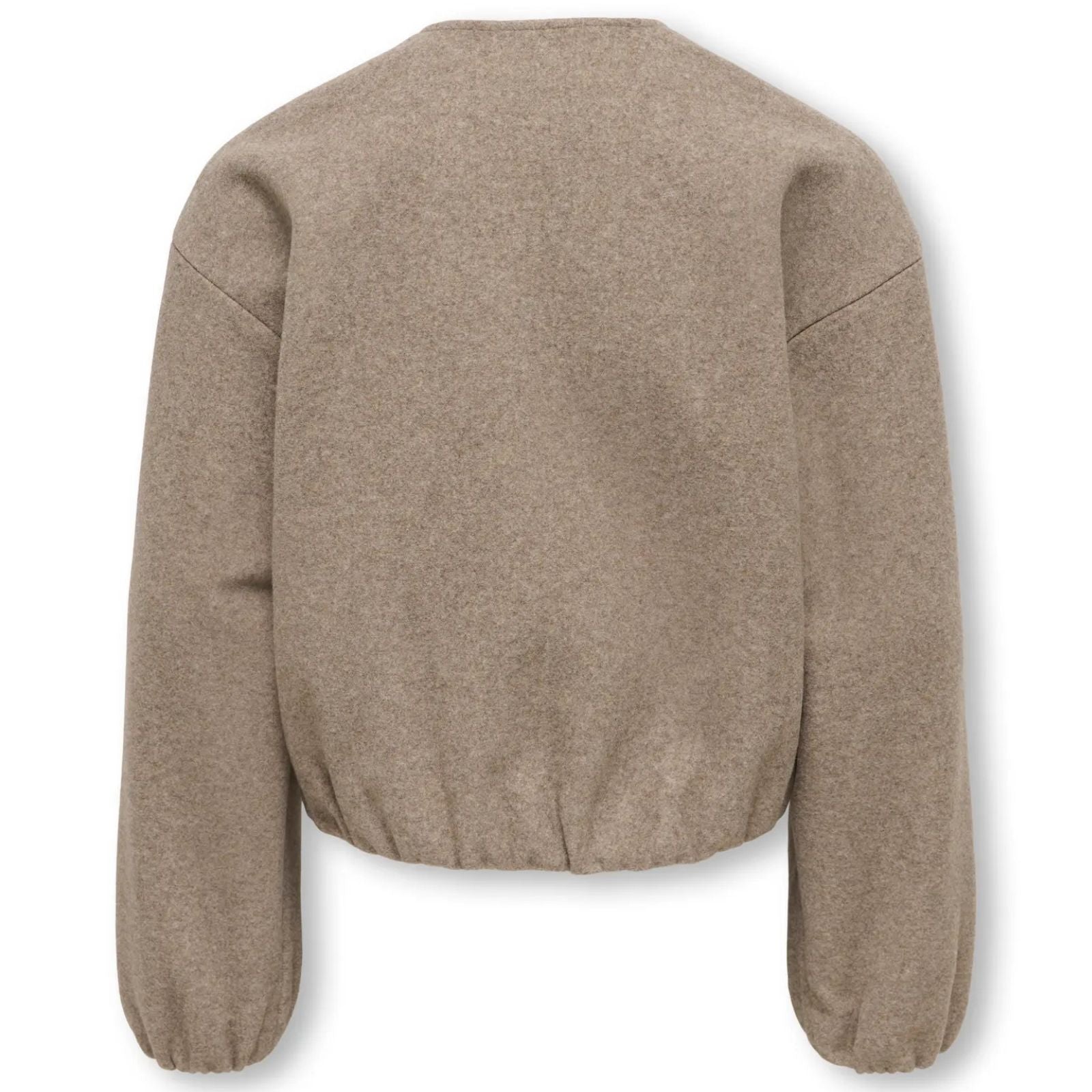 Taupe Melange short bomber jacket Adina