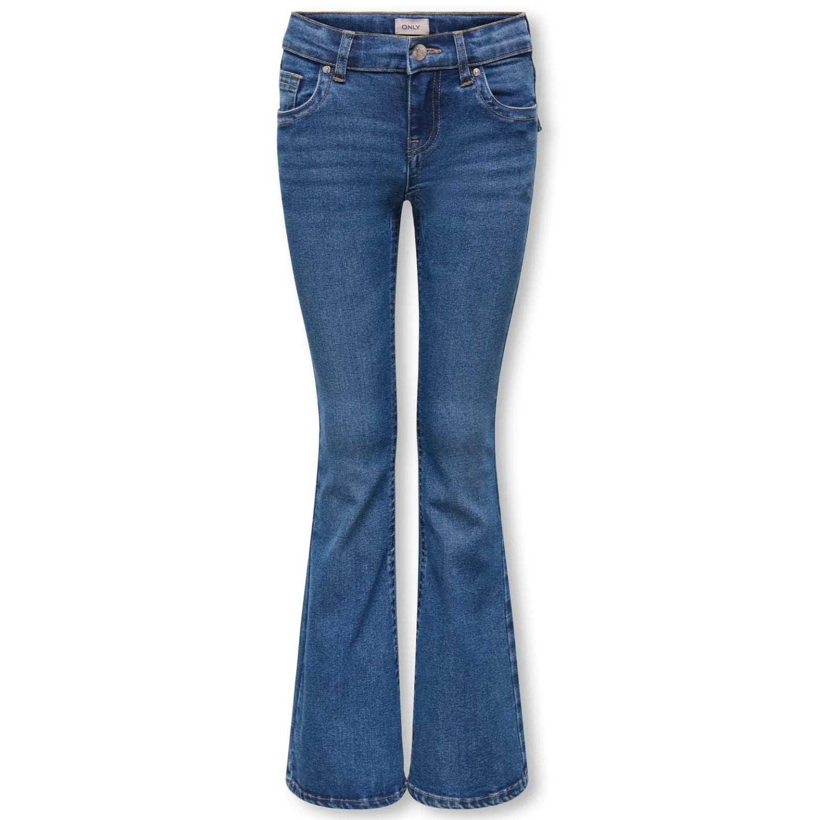Medium Blue Denim low back flared jeans Phoebe