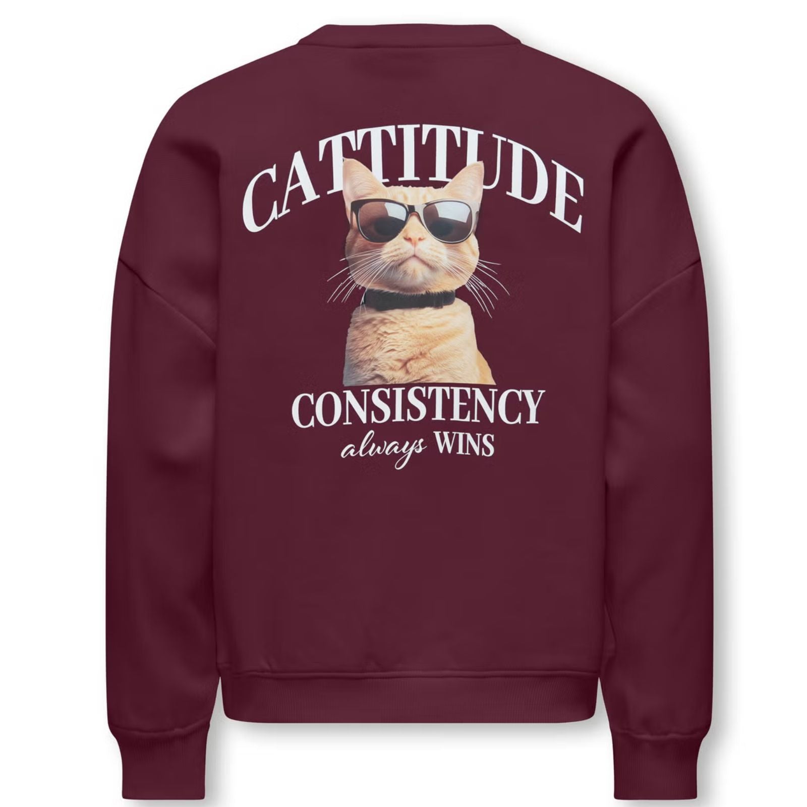 Donkerrood Cattitude geprinte o-neck sweater Bila