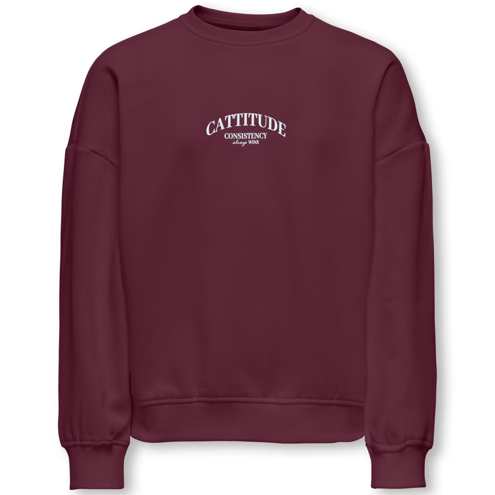 Donkerrood Cattitude geprinte o-neck sweater Bila