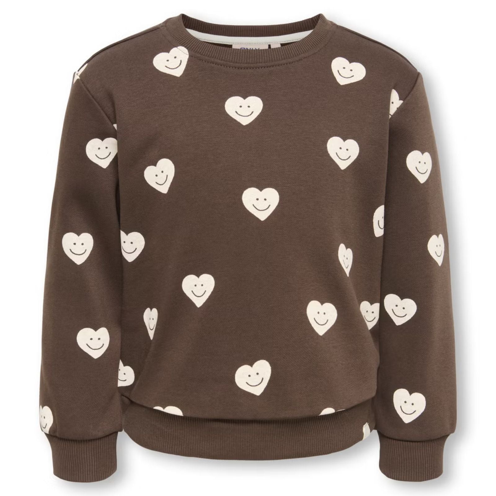 Bruin geprinte brushed sweater Elva