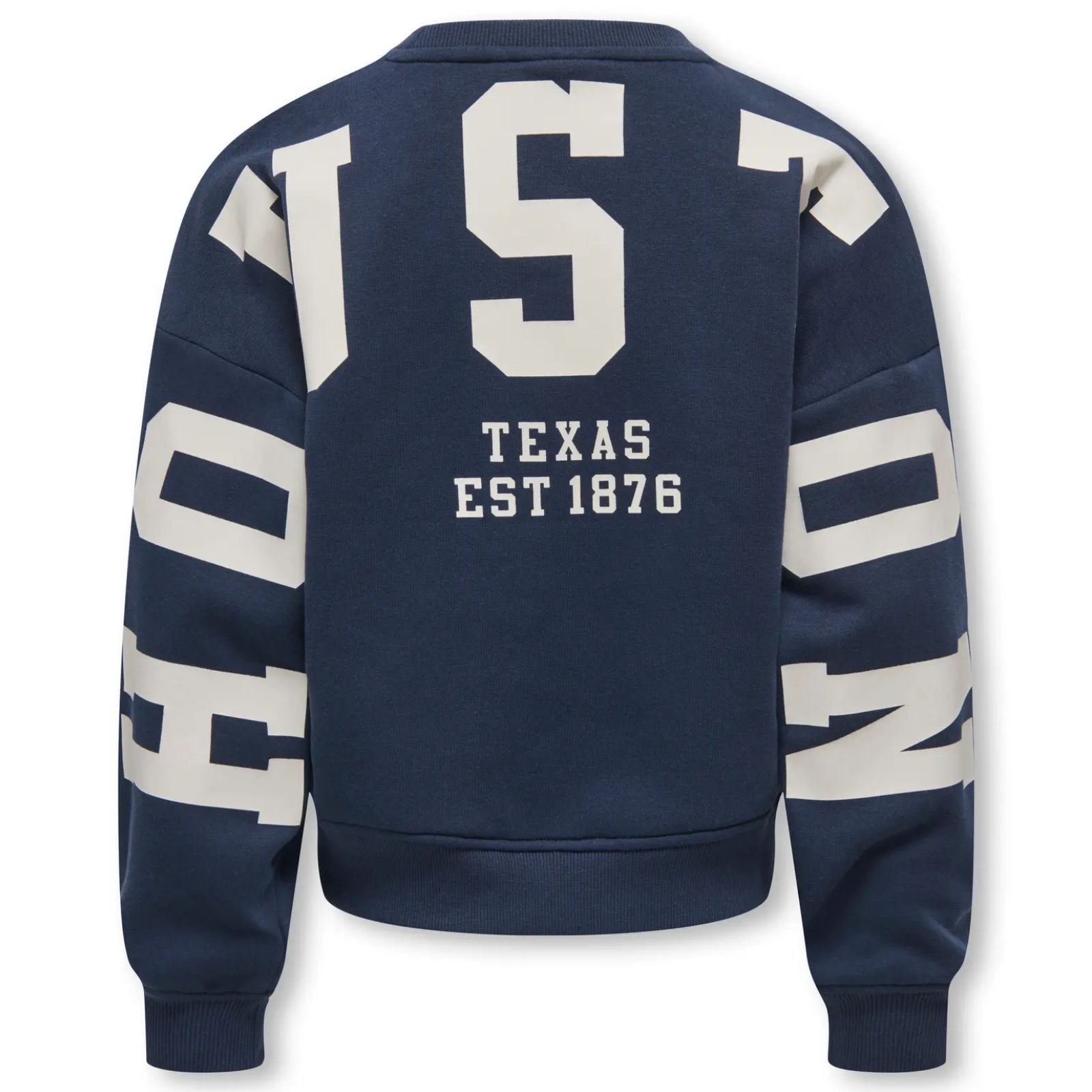 Donkerblauwe backprint sweater Sweat