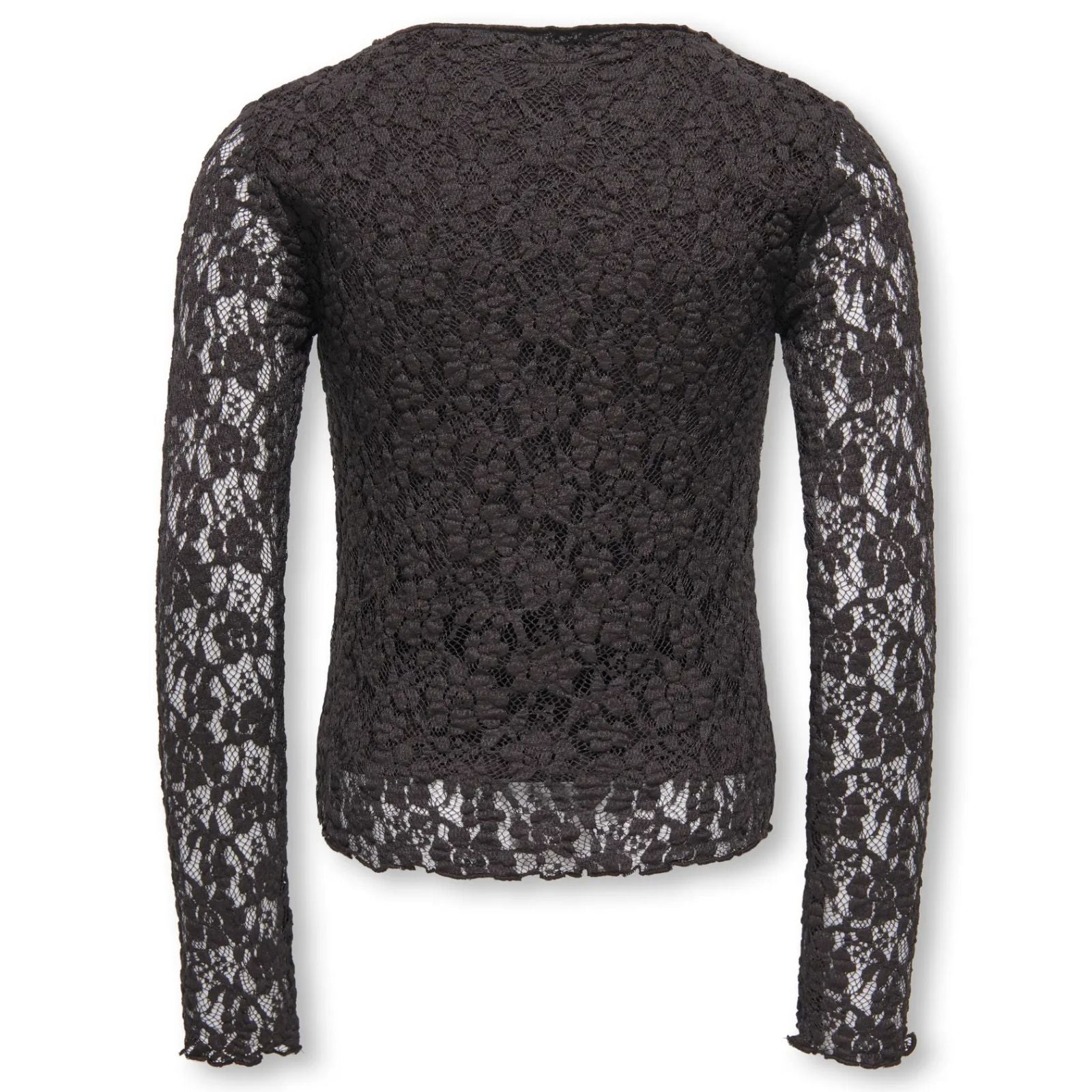 Donkerbruine longsleeve lace top Leika