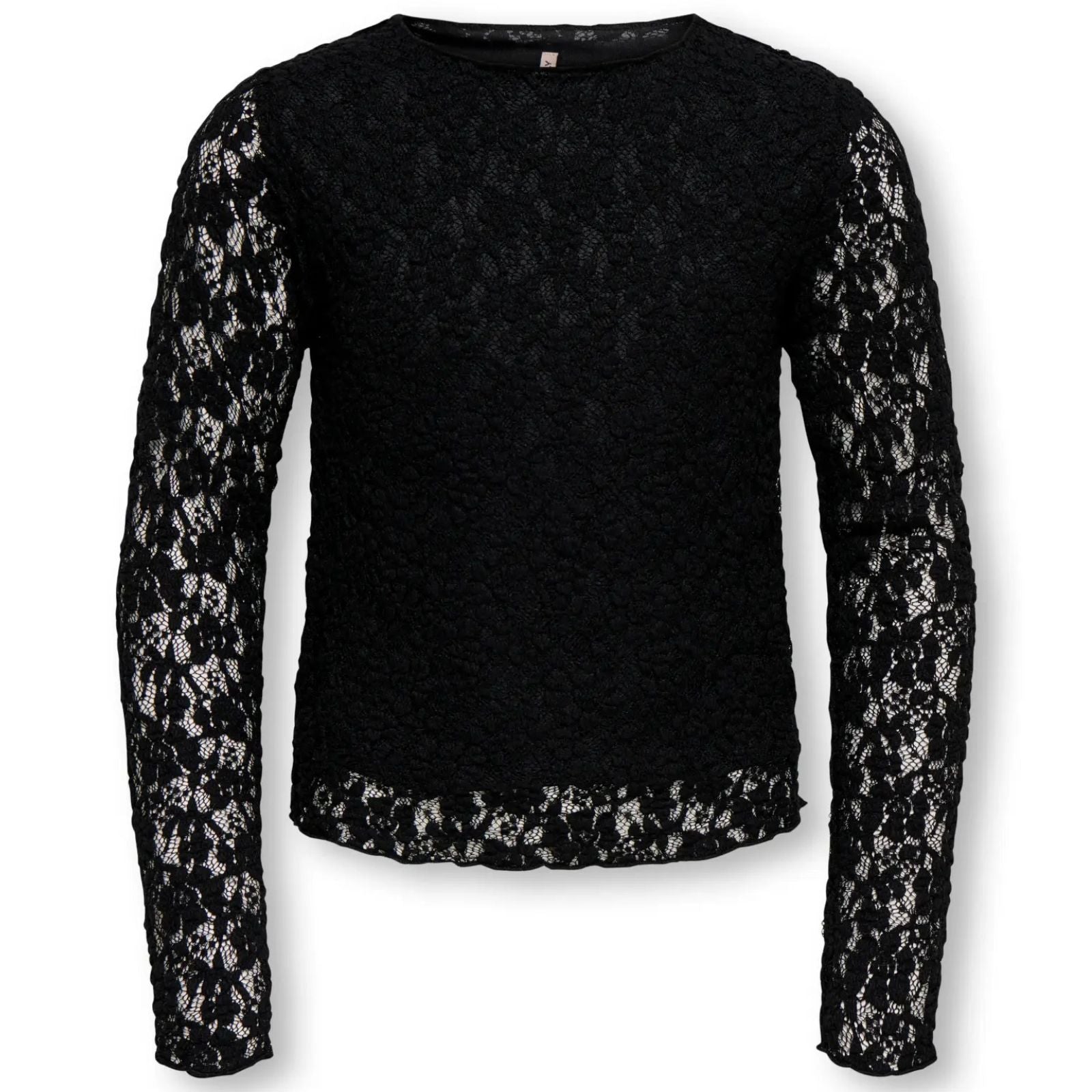 Zwarte longsleeve lace top Leika