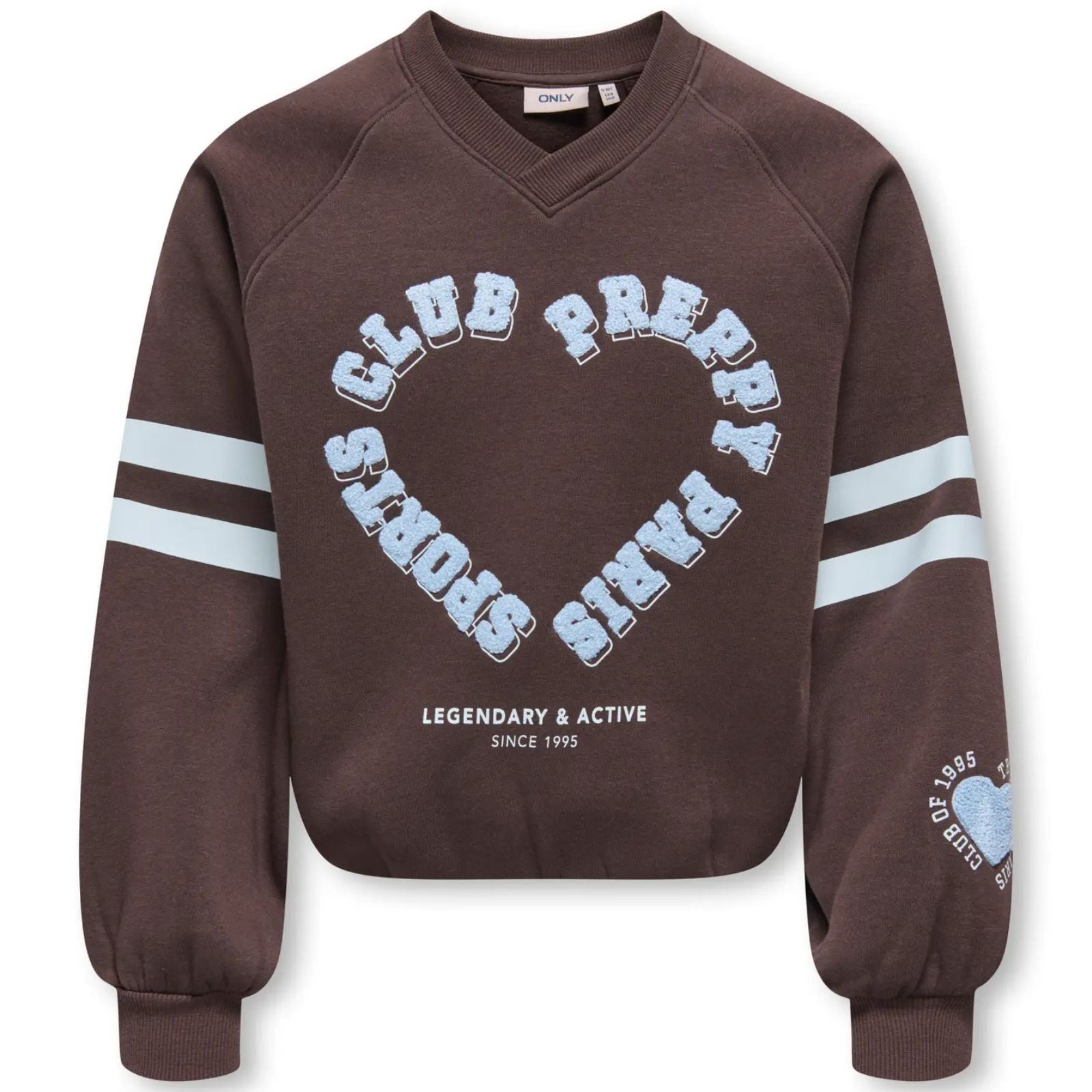Donkerbruine v-neck geprinte sweater Coletta