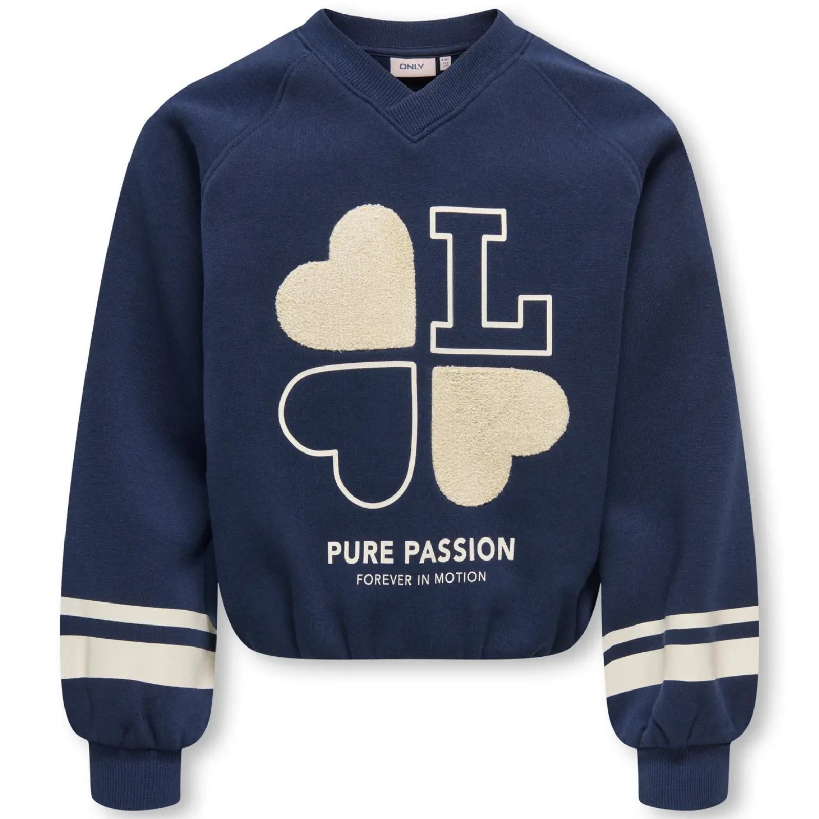 Donkerblauwe v-neck geprinte sweater Coletta