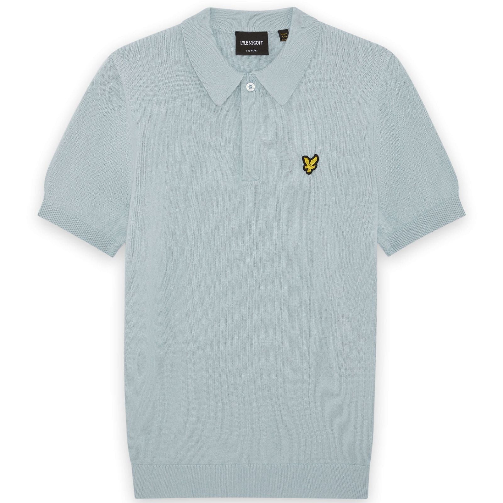 Opal Blue ss knitted polo shirt KNB2401V - Capuchon Fashion