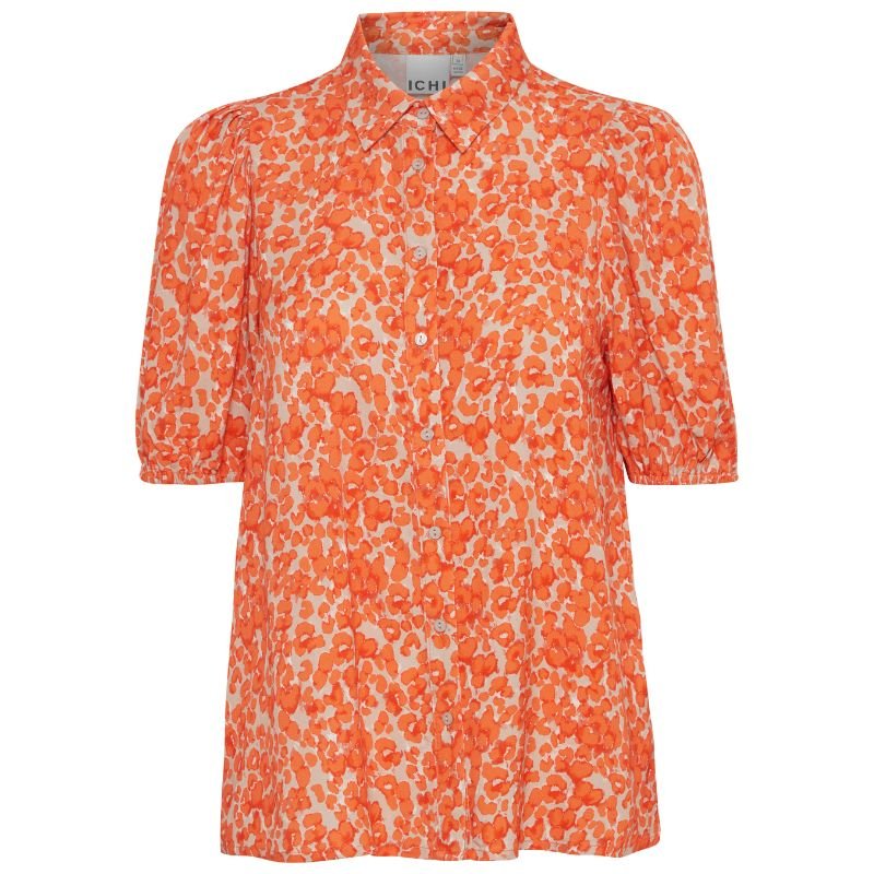 Oranje geprint shirt Aya - Capuchon Fashion