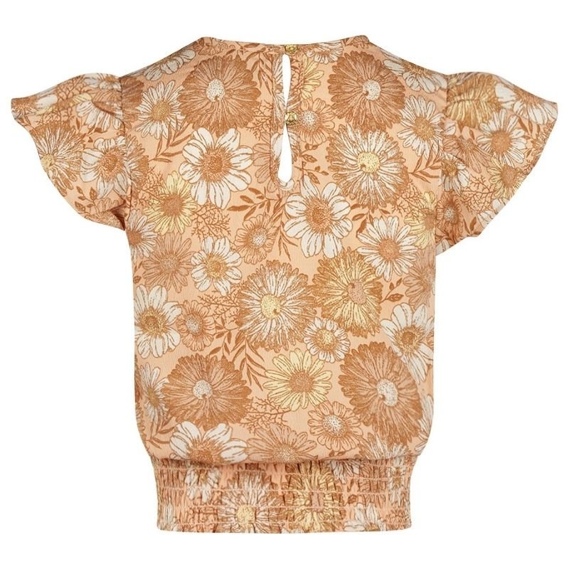 Oranje geprinte blouse P54900 - Capuchon Fashion