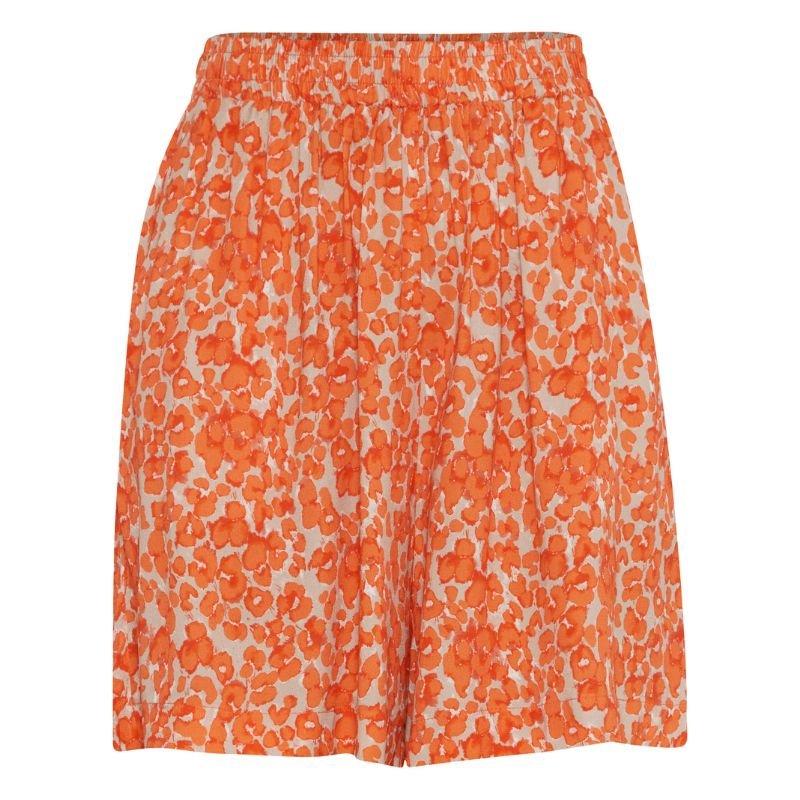 Oranje geprinte short Aya - Capuchon Fashion