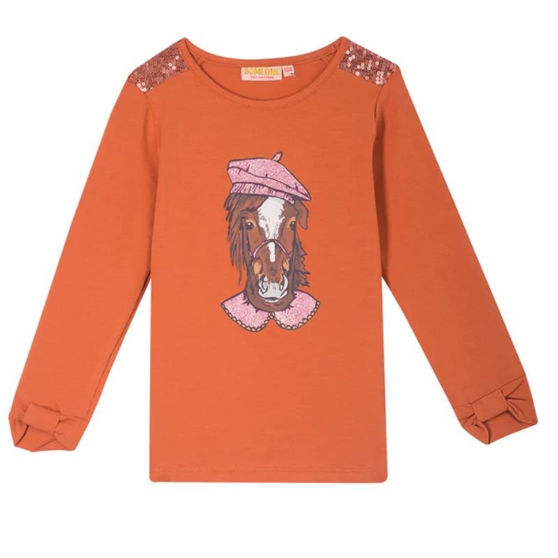 Oranje longsleeve Bonjour - Capuchon Fashion