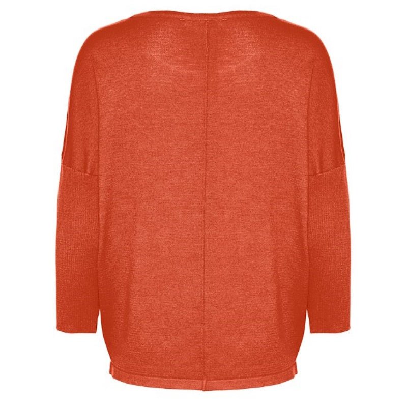Oranje pullover Mila - Capuchon Fashion