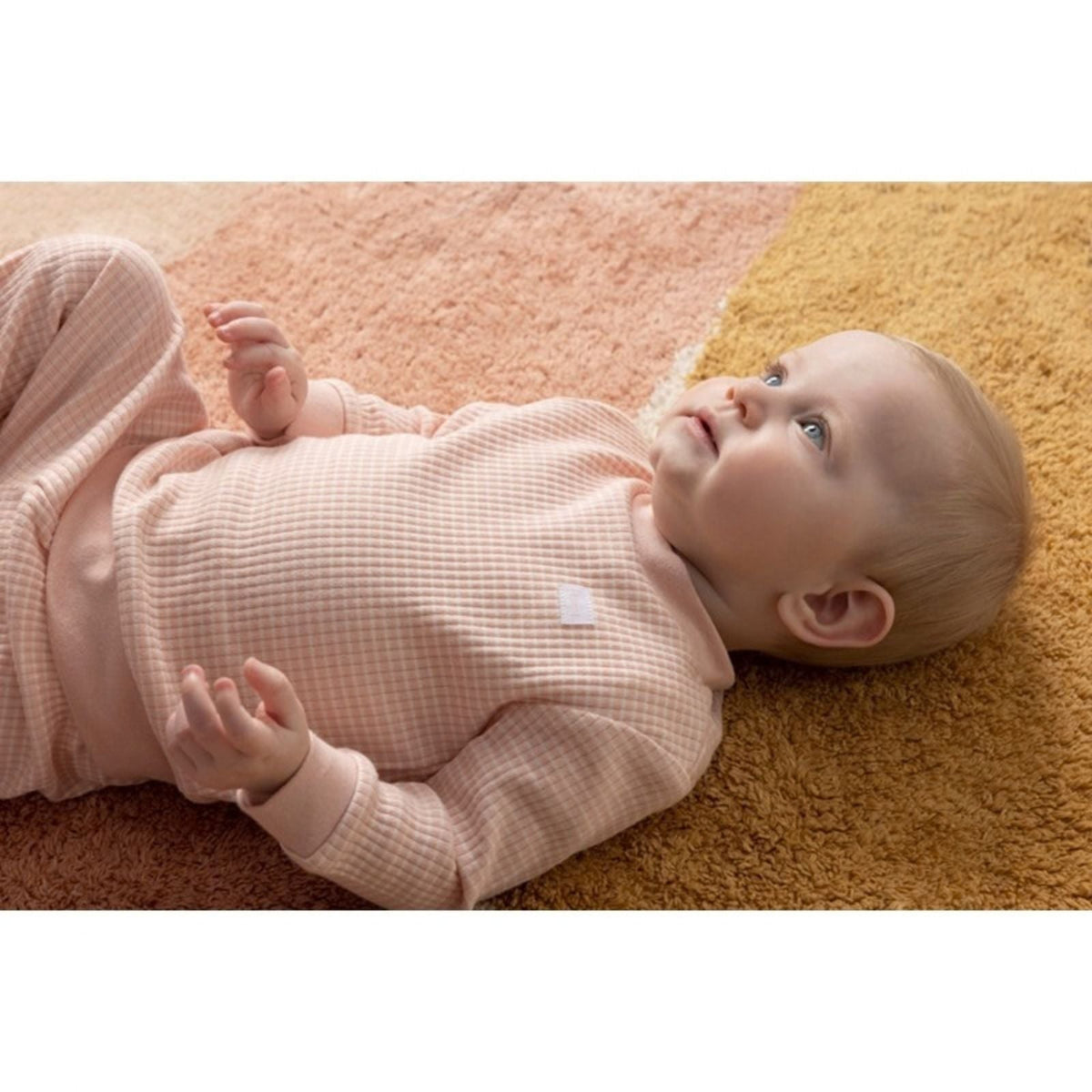 Oud roze gestreepte wafel pyjama - Capuchon Fashion
