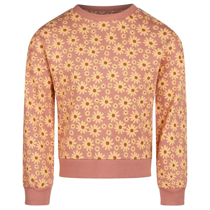 Oudroze geprinte sweater O56978 - Capuchon Fashion
