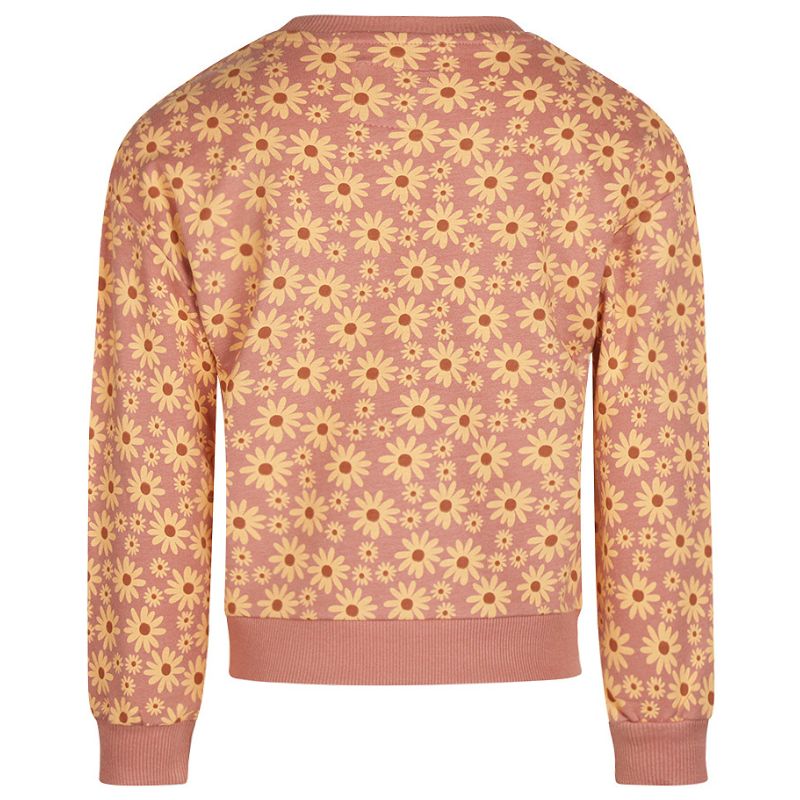 Oudroze geprinte sweater O56978 - Capuchon Fashion