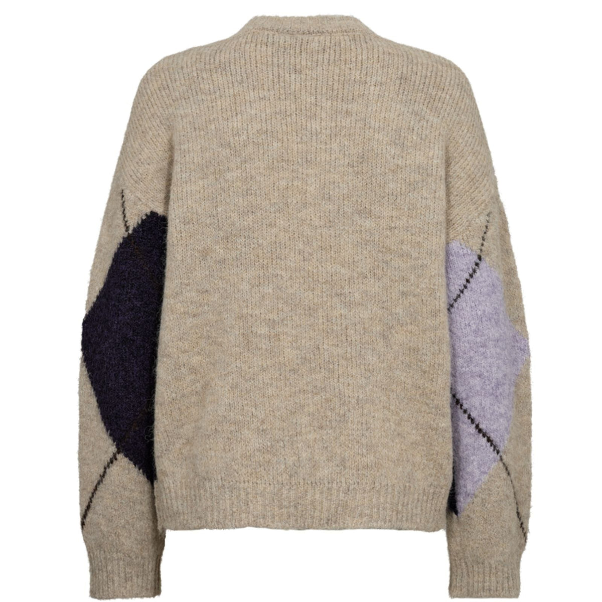 Oyster Grey Melange check pullover Grslulu - Capuchon Fashion